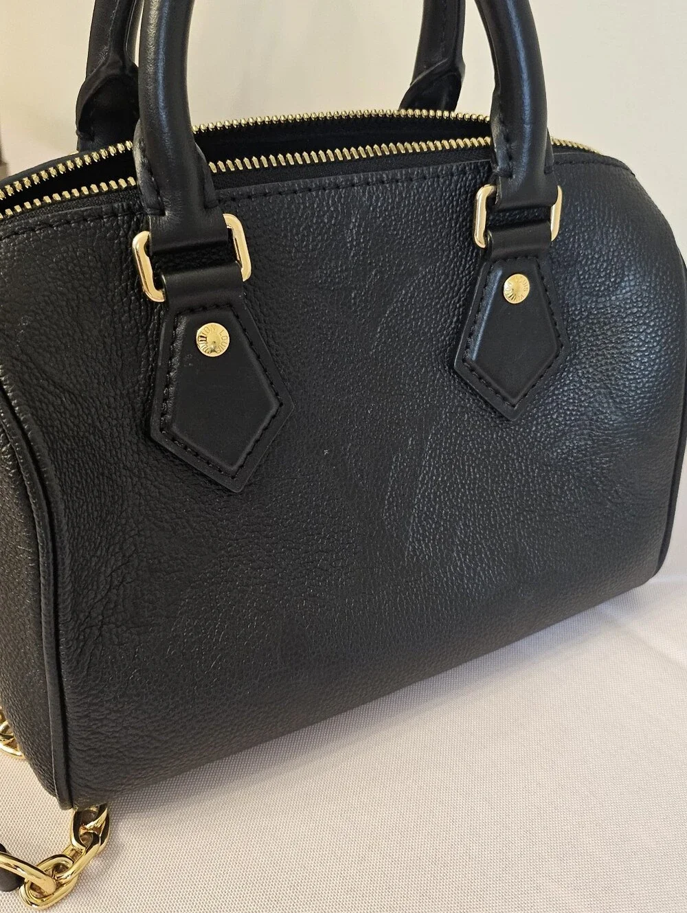 Louis Vuitton Speedy 20 Bandoulière Black Empreinte Microchipped